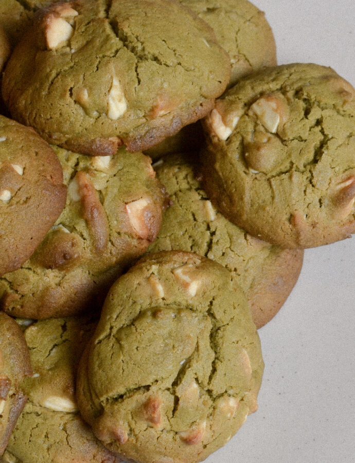 Cookies matcha chocolat blanc sans gluten
