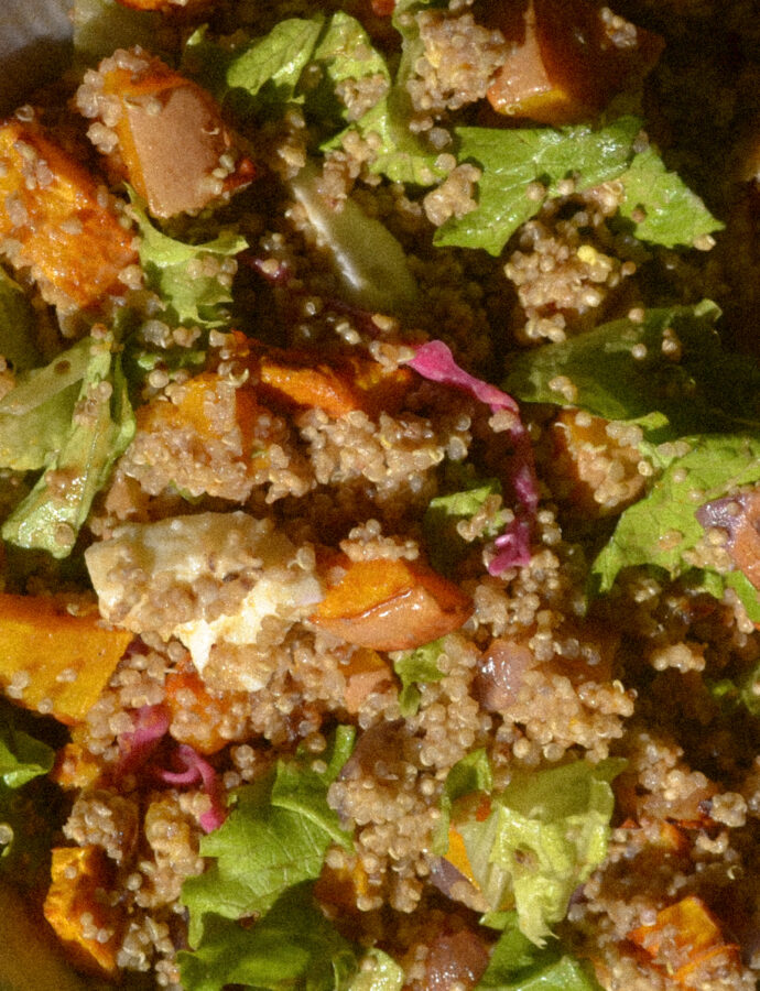 Salade d&rsquo;automne à la courge rôtie