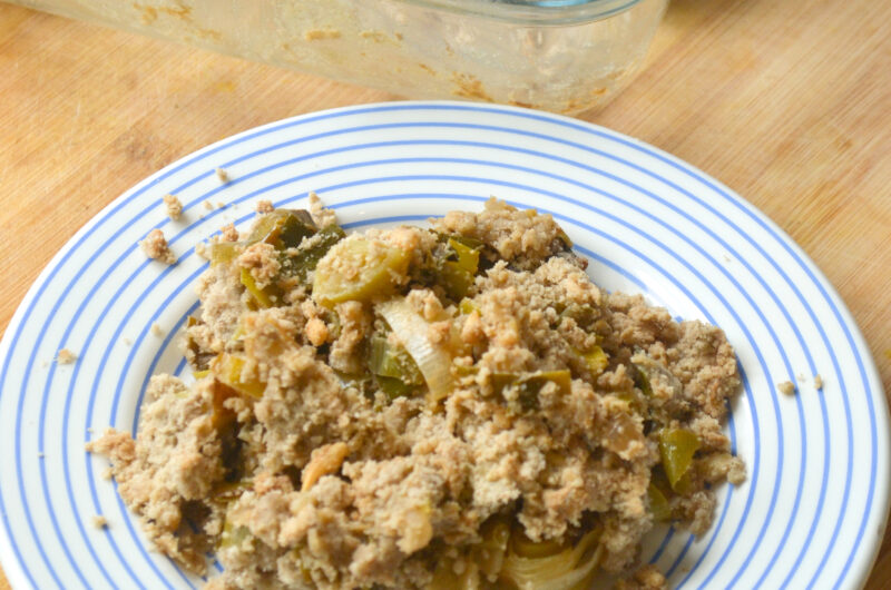 Crumble salé poireaux, comté et sarrasin