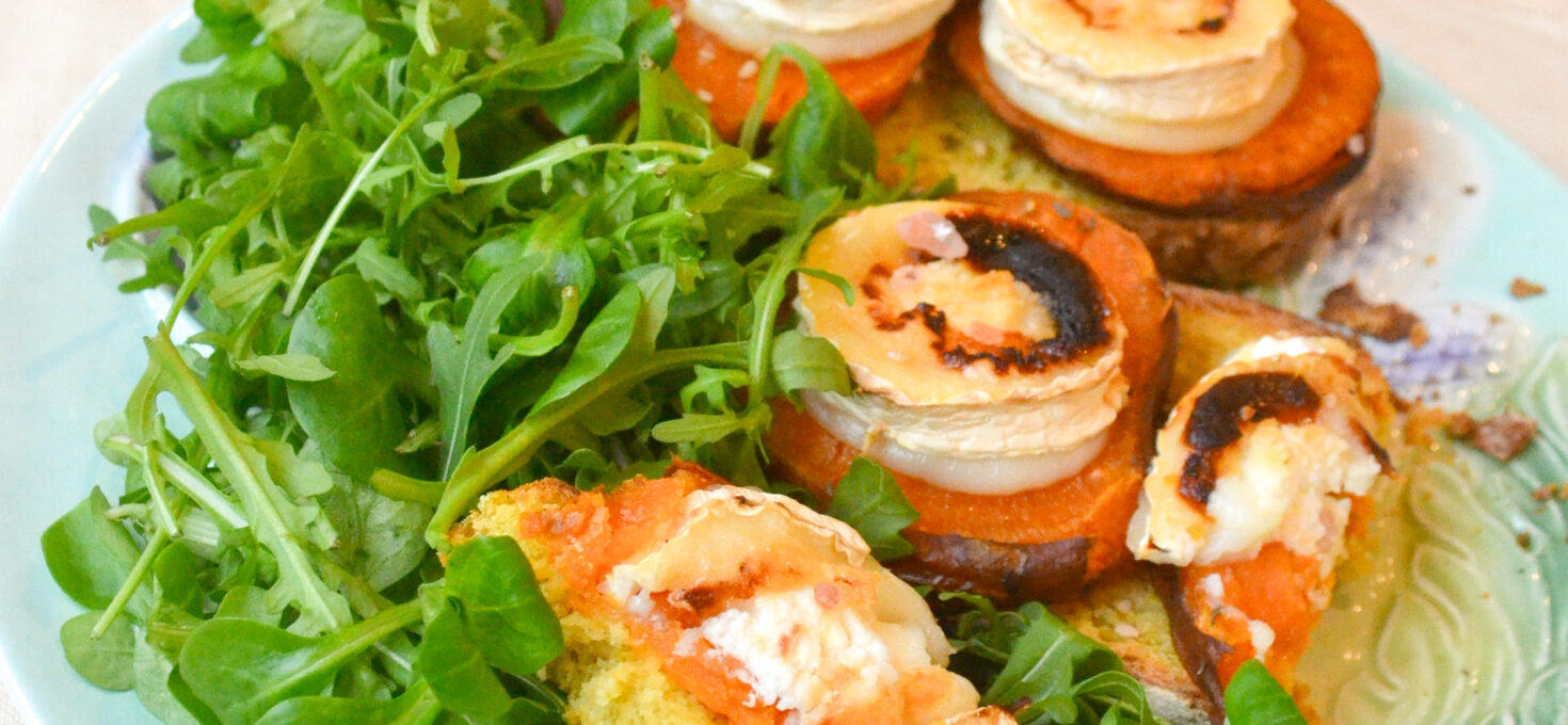 Tartines de chèvre chaud à la patate douce