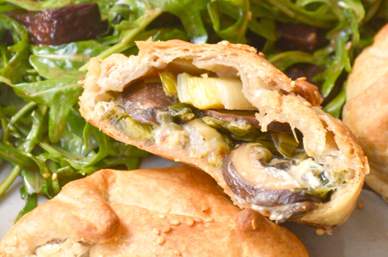 Feuilletés poireaux, champignons et Fourme d'Ambert