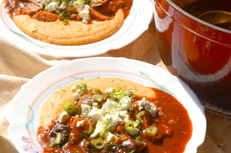 Ragoût de Patate Douce aux Pruneaux, Polenta au Lait Ribot (végétarien)